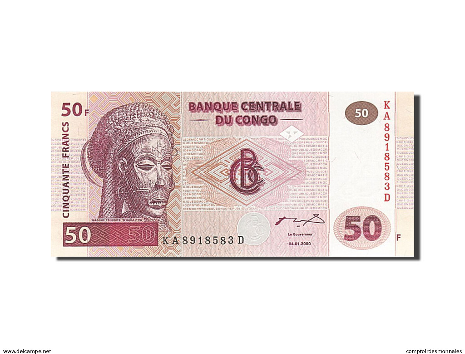 Billet, Congo Democratic Republic, 50 Francs, 2000, 2000-01-04, KM:91a, NEUF - Demokratische Republik Kongo & Zaire