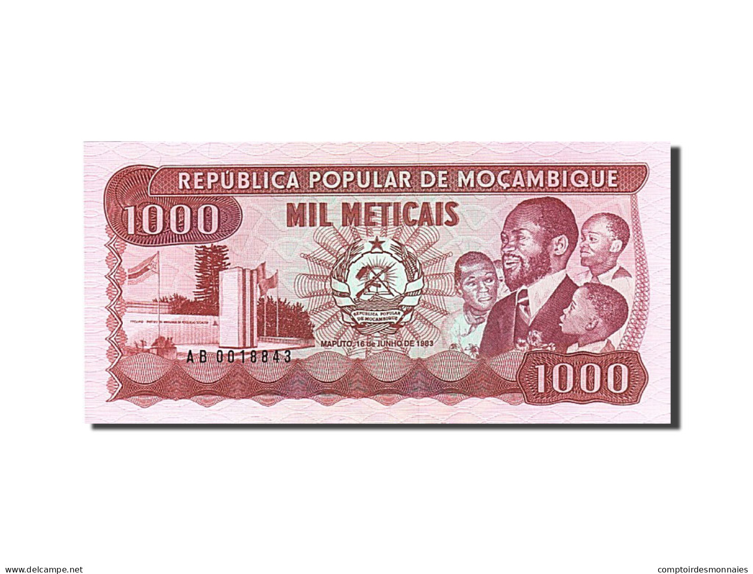 Billet, Mozambique, 1000 Meticais, 1983-1988, 1983-06-16, KM:132a, NEUF - Moçambique