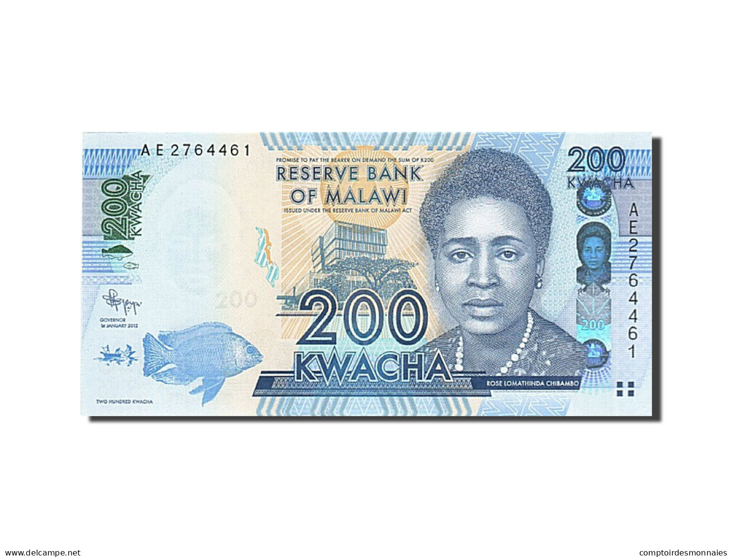 Billet, Malawi, 200 Kwacha, 2012, 2012-01-01, KM:60, NEUF - Malawi