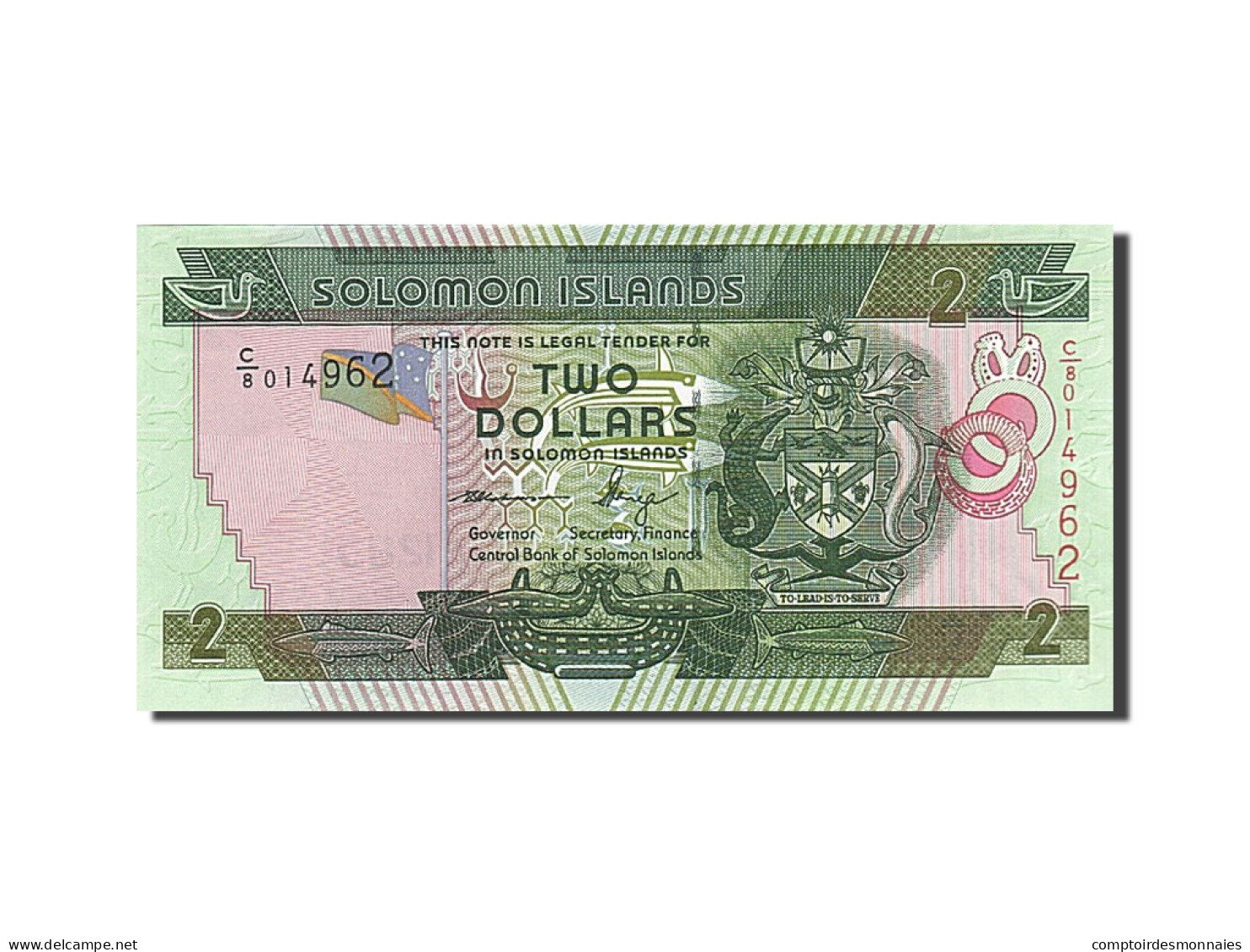 Billet, Îles Salomon, 2 Dollars, 1996-1997, Undated (1997), KM:18, NEUF - Salomons