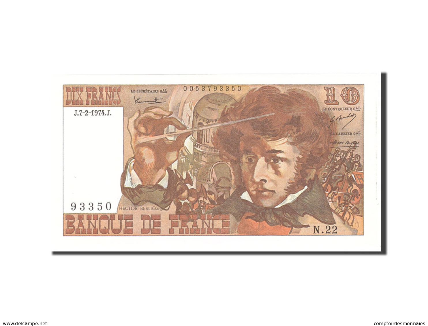 Billet, France, 10 Francs, 1974, 1974-02-07, SPL, Fayette:63.3, KM:150a - 10 F 1972-1978 ''Berlioz''