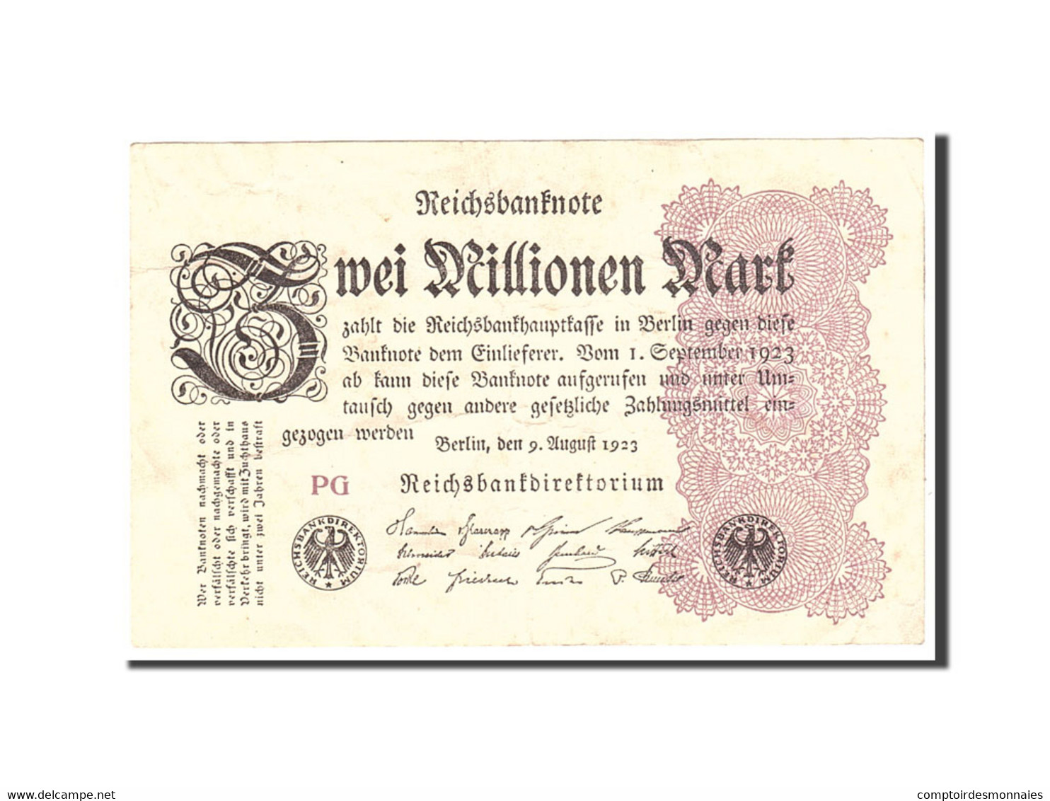 Billet, Allemagne, 2 Millionen Mark, 1923, 1923-08-09, KM:104c, TTB - 2 Mark