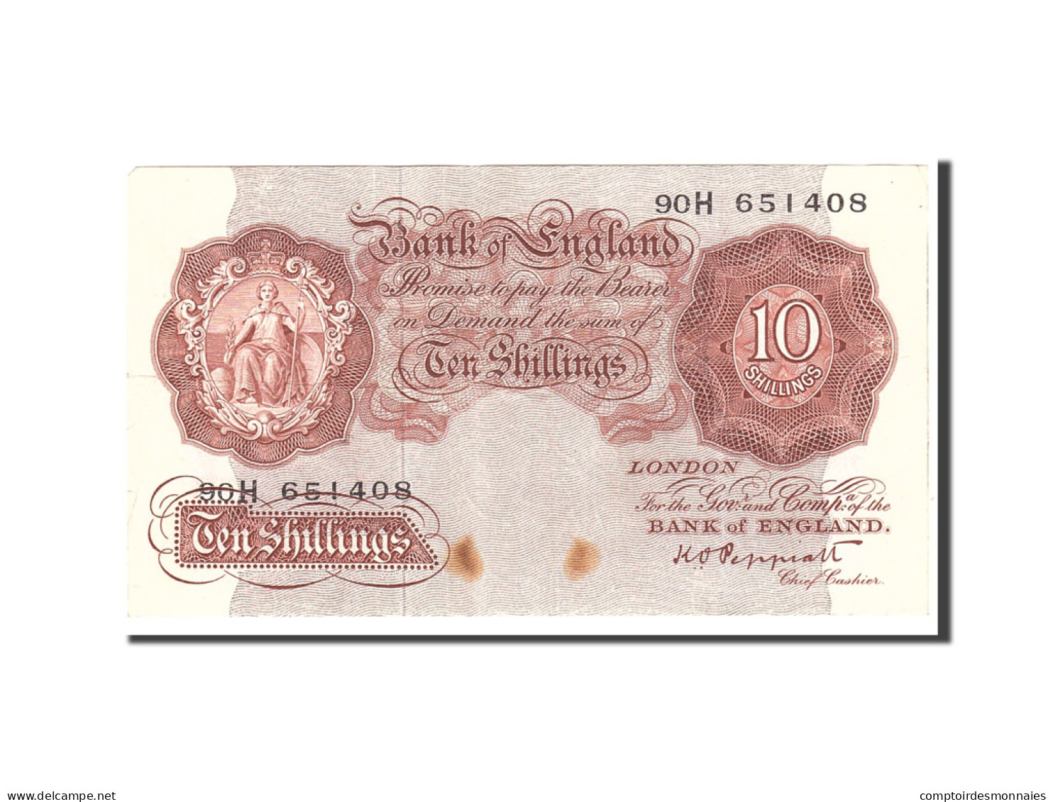 Billet, Grande-Bretagne, 10 Shillings, 1948-1960, Undated, KM:368a, TTB - 10 Schilling