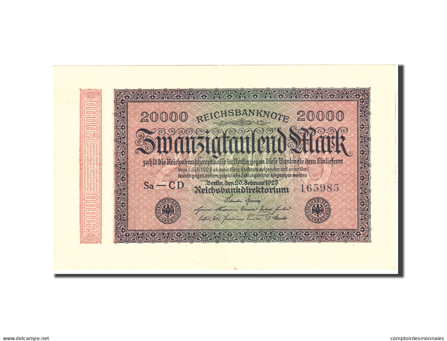 Billet, Allemagne, 20,000 Mark, 1923, 1923-02-20, KM:85c, SUP - 20.000 Mark