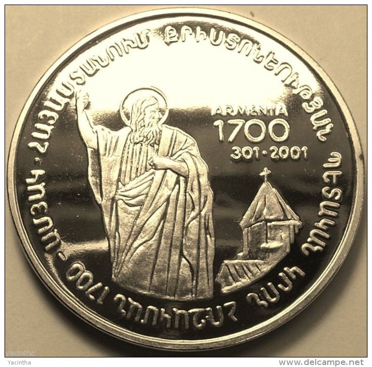 @Y@   Nagorno-Karabakh Armenia 1000 Dram 2004 Silver Coin."1700 Years Of Christianity"     Proof - Nagorno-Karabakh