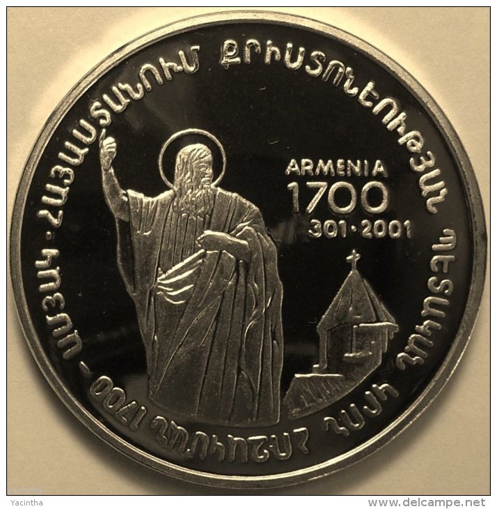 @Y@   Nagorno-Karabakh Armenia 1000 Dram 2004 Silver Coin."1700 Years Of Christianity"     Proof - Nagorno-Karabakh