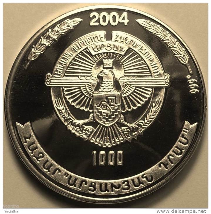 @Y@   Nagorno-Karabakh Armenia 1000 Dram 2004 Silver Coin."Monument"    Proof - Nagorno-Karabakh