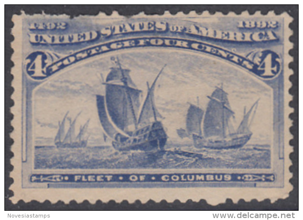 !a! USA Sc# 0233 SINGLE (hinged) - Fleet Of Columbus - Nuevos