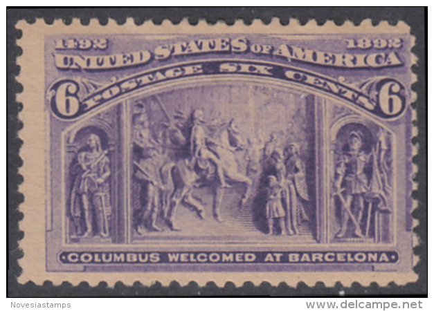 !a! USA Sc# 0235 SINGLE (hinged) - Columbus Welcomed At Barcelona - Unused Stamps