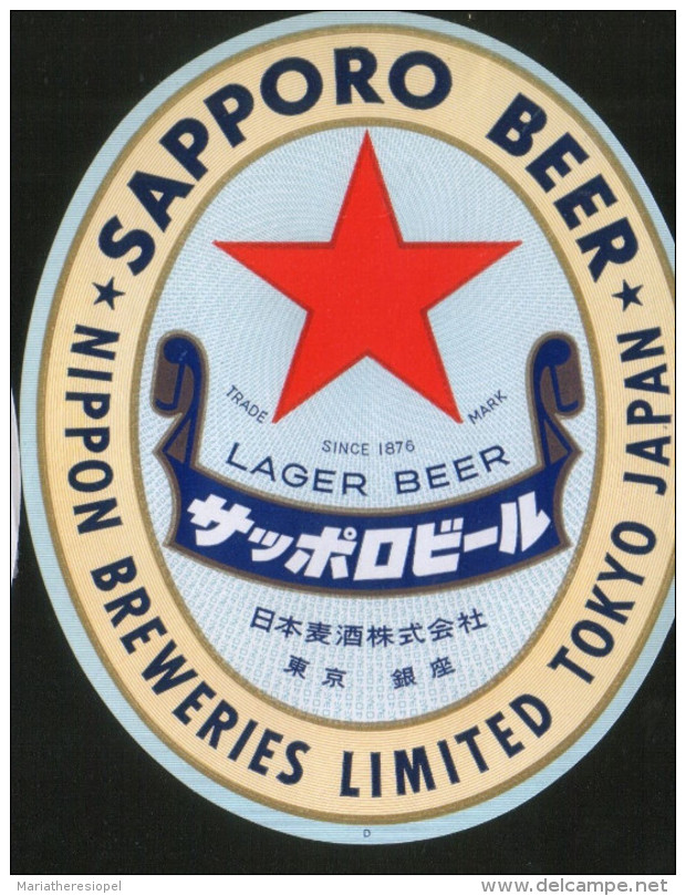 Saporo Beer (Nippon Breweries, Tokyo Japan), Beer Label From 60`s. - Bier