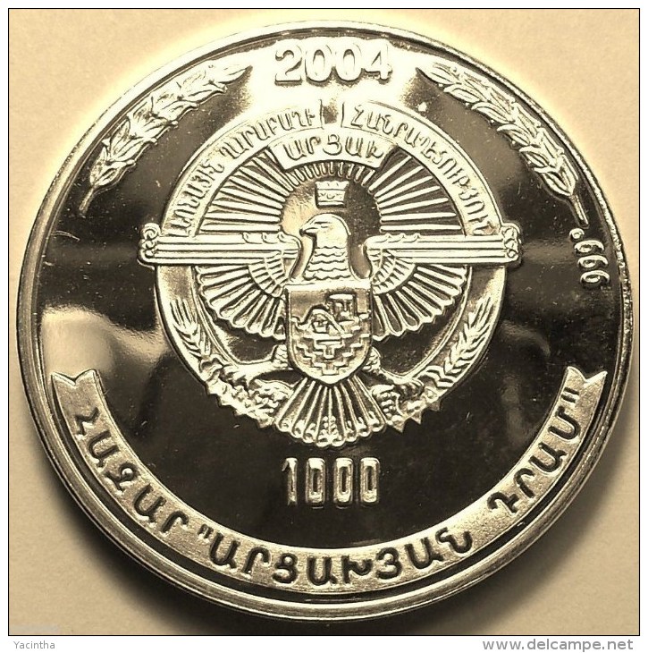 @Y@   Nagorno-Karabakh Armenia 1000 Dram 2004 Silver Coin. "For Motherland" - Nagorno-Karabakh