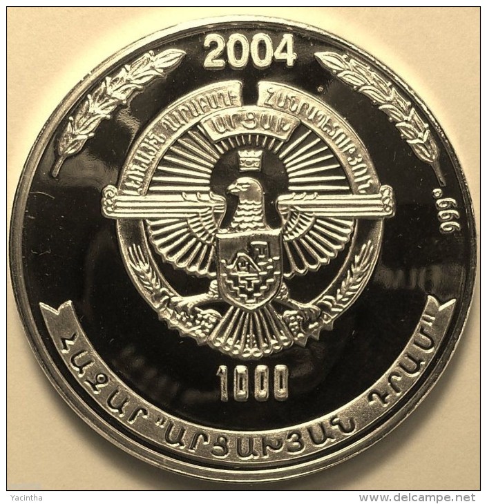 @Y@   Nagorno-Karabakh Armenia 1000 Dram 2004 Silver Coin. "For Motherland" - Nagorno-Karabakh