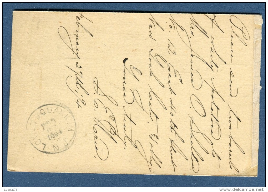 Etats Unis - Entier Postal De New York En 1894   à Voir 2 Scans   Réf. 912 - ...-1900