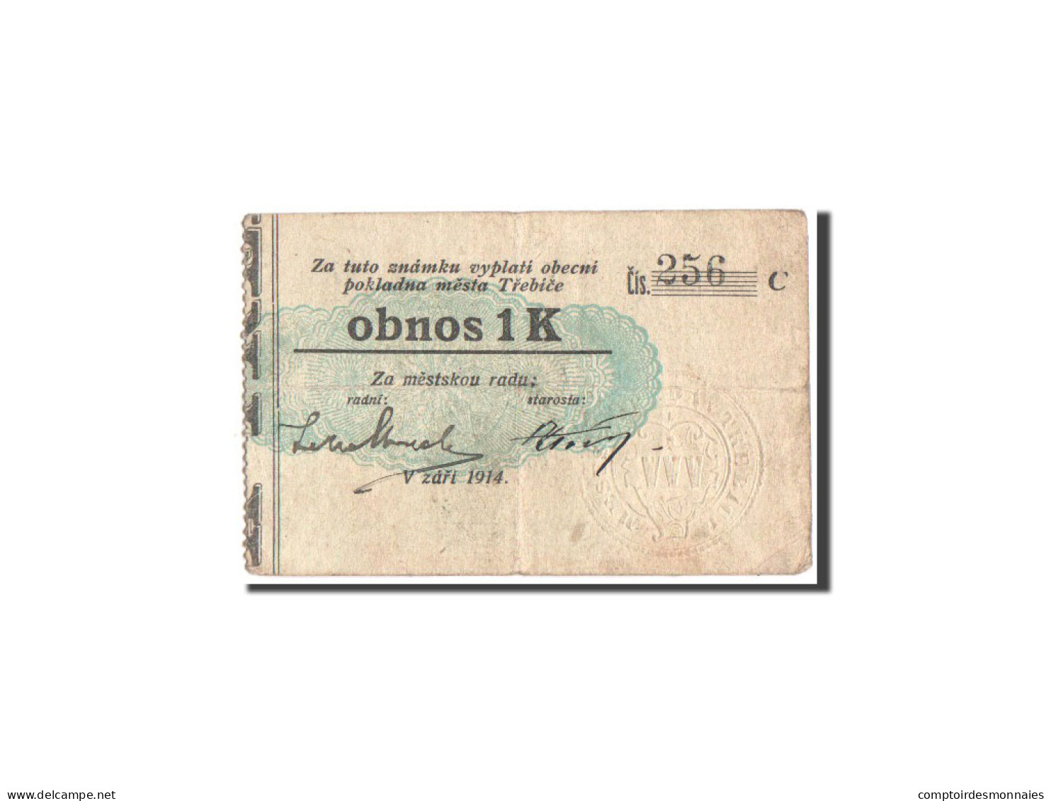 Billet, République Tchèque, 1 Koruna, 1914, 1914-09-05, TB - Tsjechië