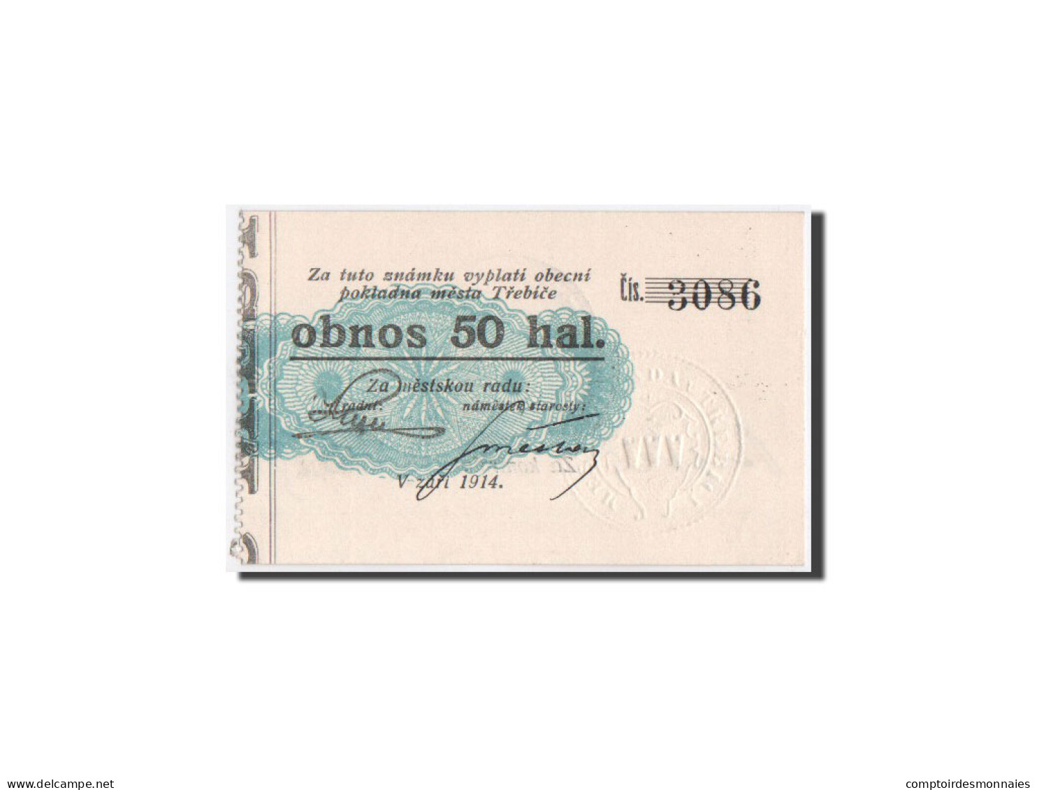 Billet, République Tchèque, 50 Haleru, 1914, 1914-09-05, NEUF - Tchéquie