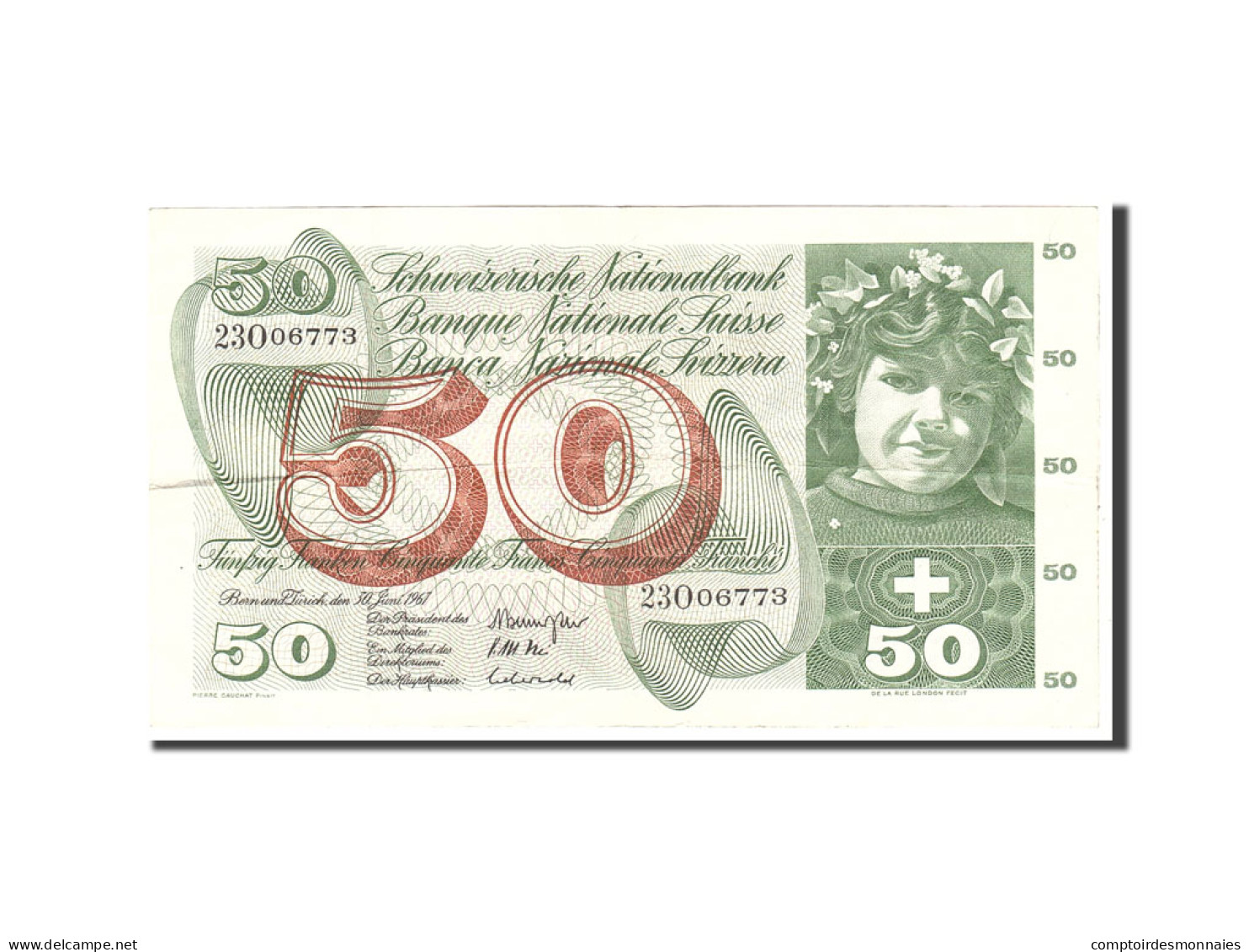 Billet, Suisse, 50 Franken, 1967, 1967-06-30, KM:48g, TTB - Suisse