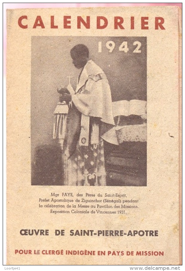 Kalender Calendrier 1941 - Oeuvre De Saint Pierre Apotre - Small : 1941-60