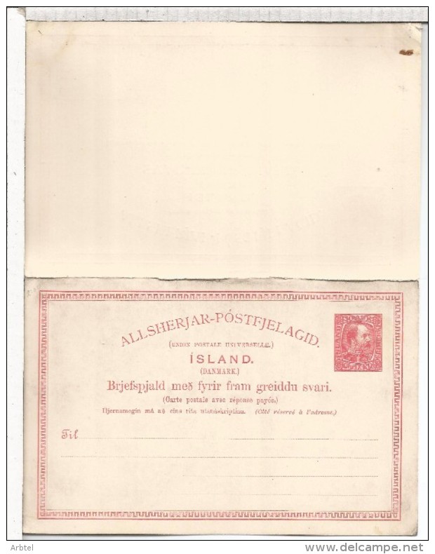 ISLANDIA ENTERO POSTAL DOBLE - Postal Stationery