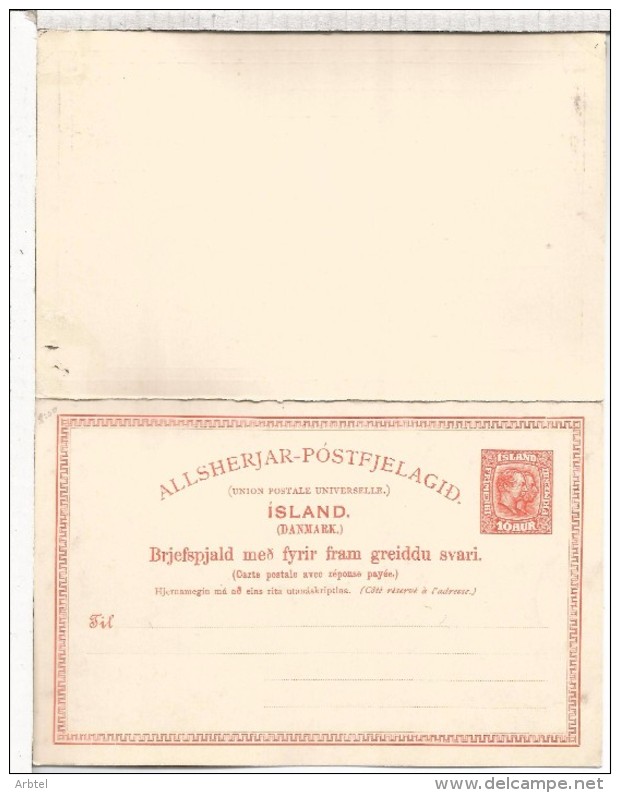 ISLANDIA ENTERO POSTAL DOBLE - Entiers Postaux