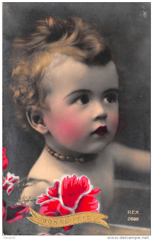 CPA Fantaisie - Bébé - Portrait - Bonne Fête - Art Déco - Bebes