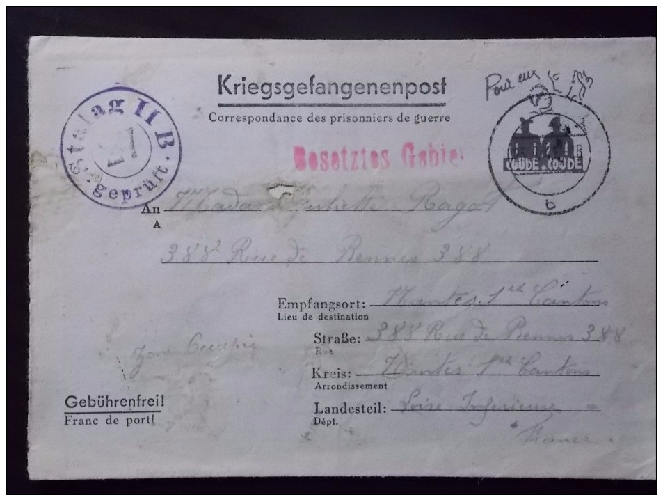 Kriegsgefangenenpost - 1941 Lettre Prisonnier De Guerre - Stalag II B - 1939-45