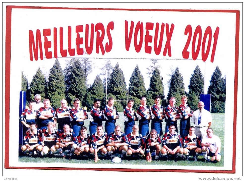 RUGBY ,Olympique COULOMMIERS Equipe Seniors Saison 2000,2001 Avec Noms Des Joueurs 2 Scans - Rugby