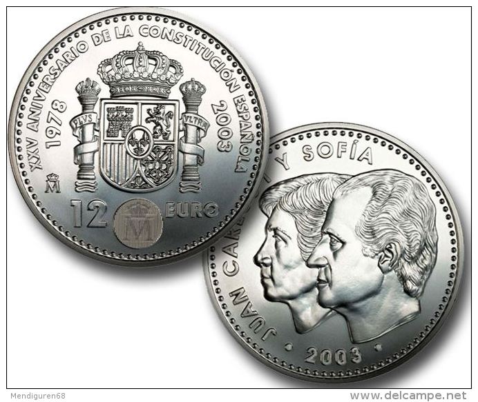 ESPAGNE SPAIN SPANIEN ESPAÑA 2003 KRA 1051 BODA LETIZIA Y FELIPE 12 EUROS PLATA SIVER ARGENT SC UNC - Sets Sin Usar &  Sets De Prueba