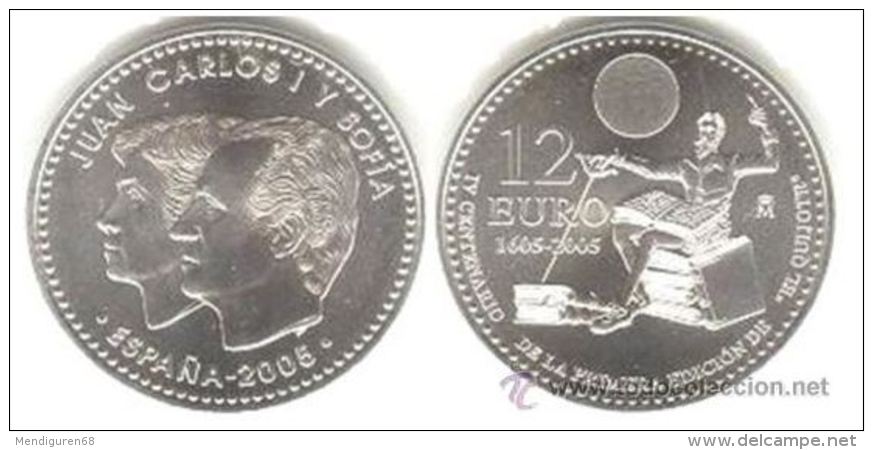 ESPAGNE SPAIN SPANIEN ESPAÑA 2005 KRA 1067 DON QUIJOTE 12 EUROS PLATA SIVER ARGENT SC UNC - Mint Sets & Proof Sets