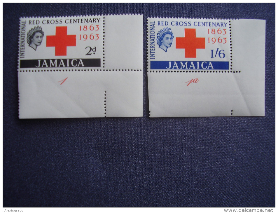 JAMAICA 1963 INTERNATIONAL RED CROSS Centenary Issue Full TWO Values Set MNH. - Jamaica (1962-...)