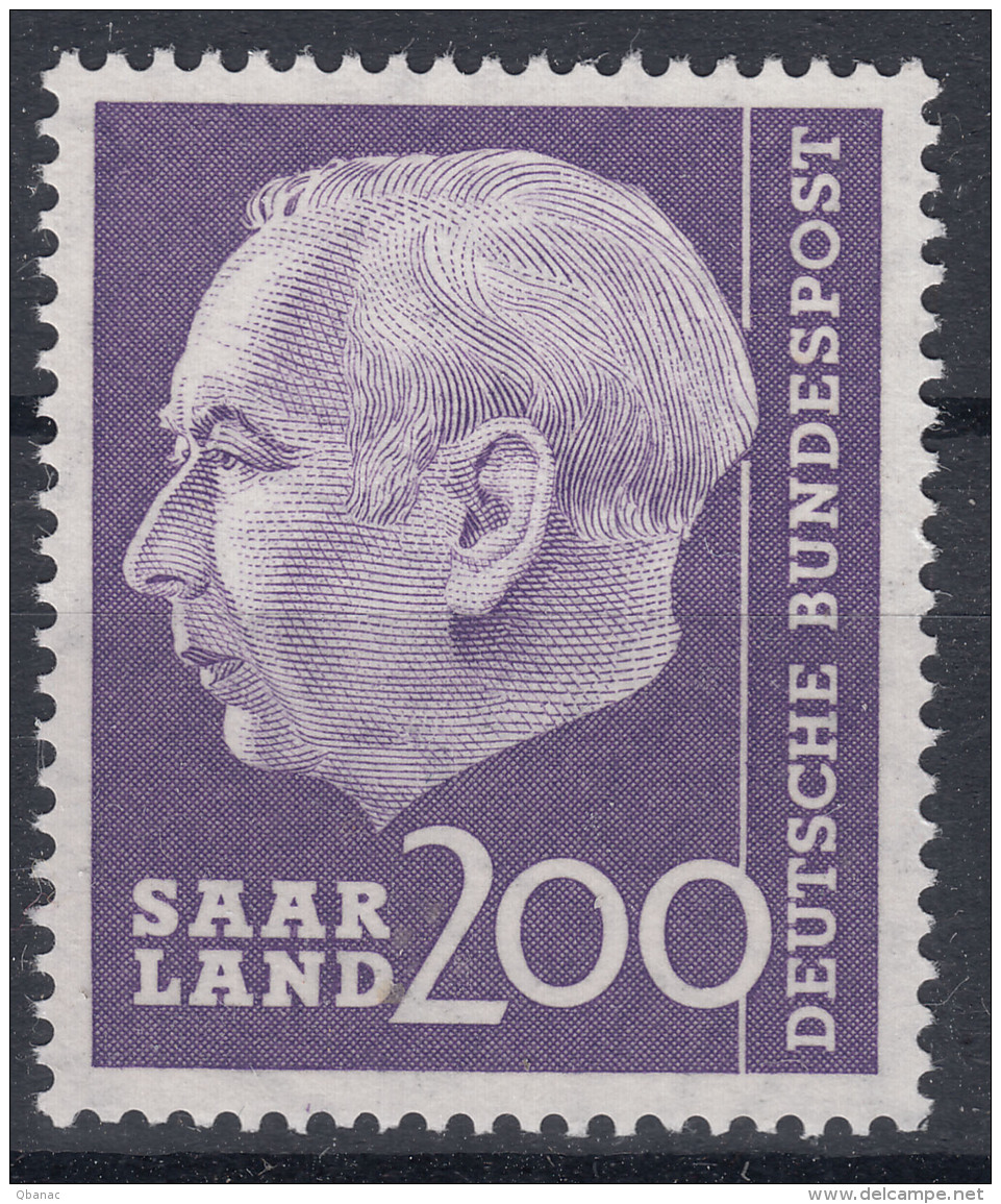 Saar 1957 Mi#399 Mint Never Hinged - Ongebruikt