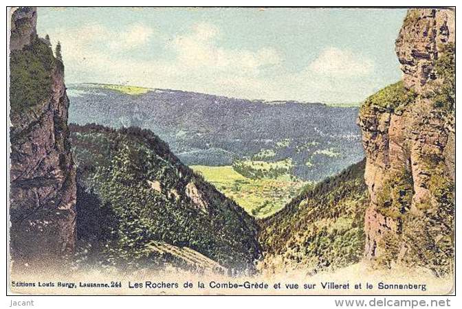 Les Rochers De La Combe-Gréde Et Vue Sur Villeret Et Le Sonnenberg - Villeret