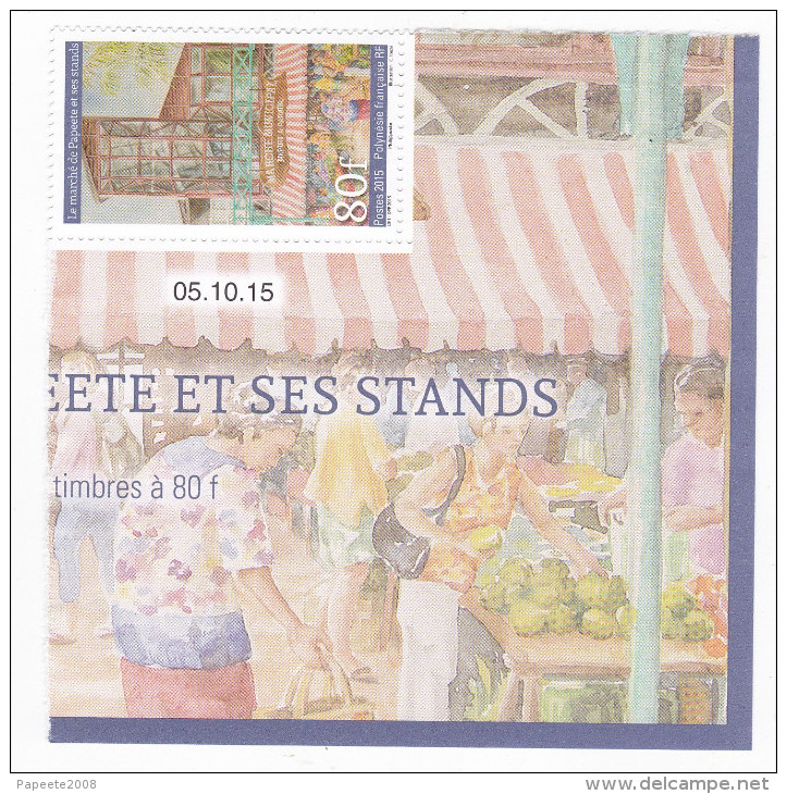 Polynésie Française / Tahiti - Le Marché De Papeete / 80 F / Angle De Planche Daté De 2015 / - Unused Stamps
