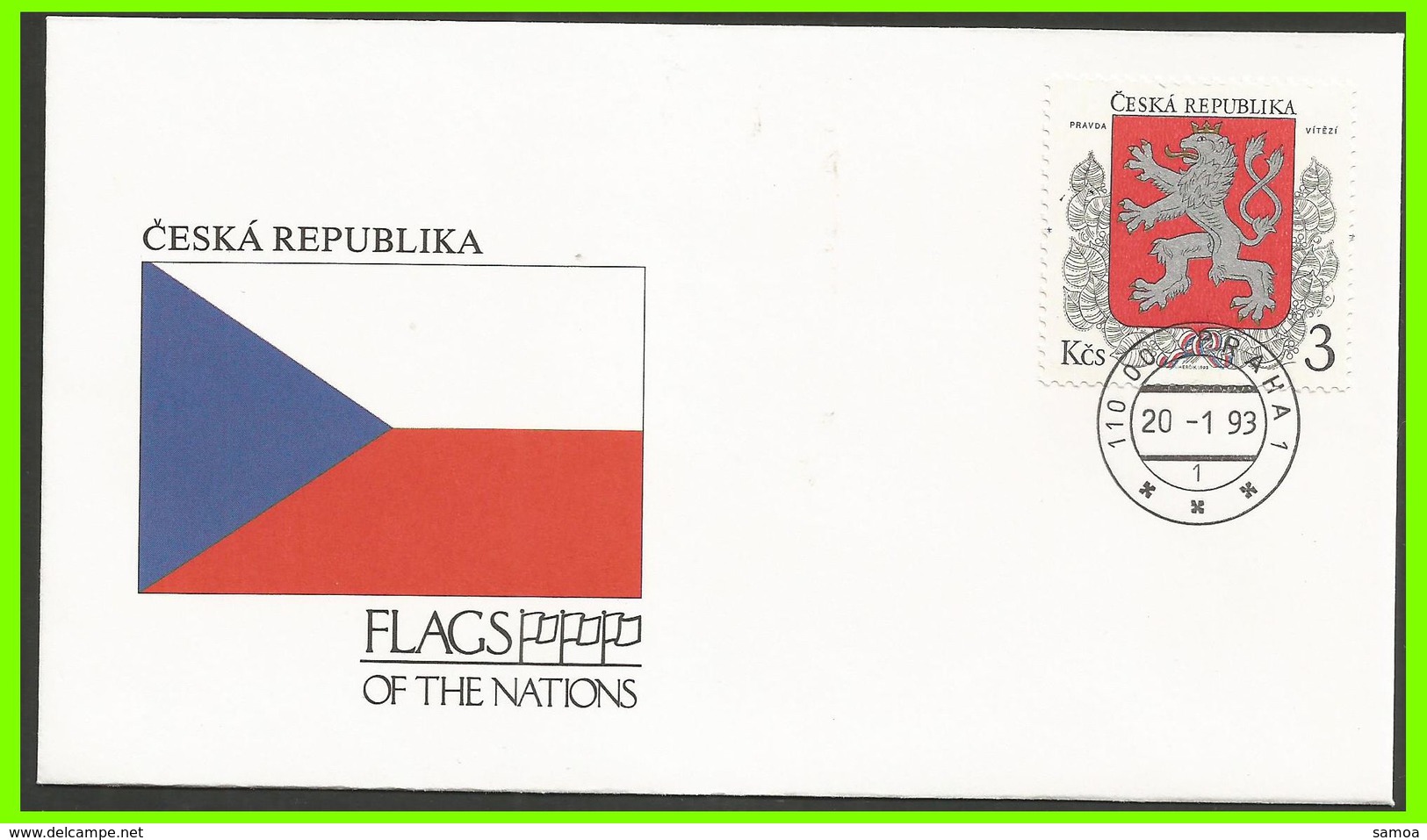 Tchéquie 1993 1 FDC Drapeaux Armoiries - FDC