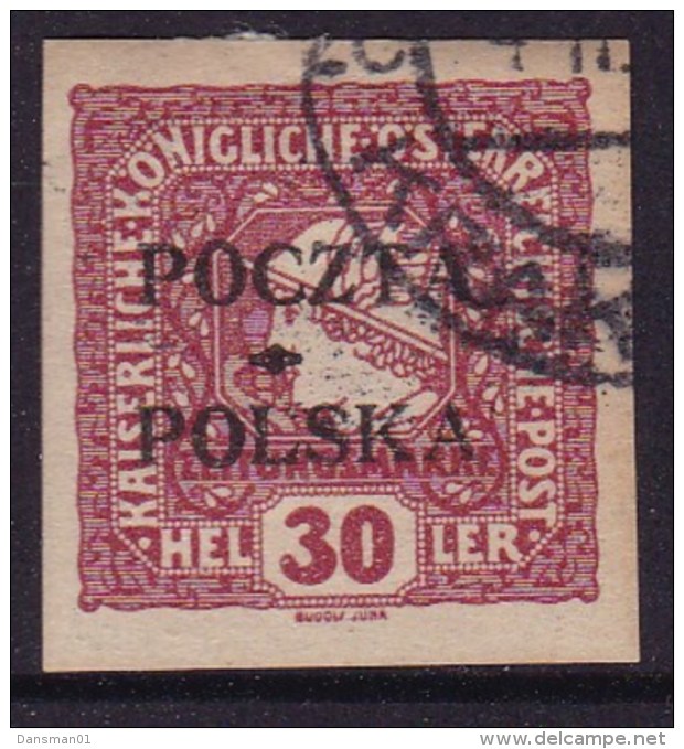 POLAND 1918 Krakow Newspaper Fi 54 Used Signed Petriuk IIC-97 - Oblitérés