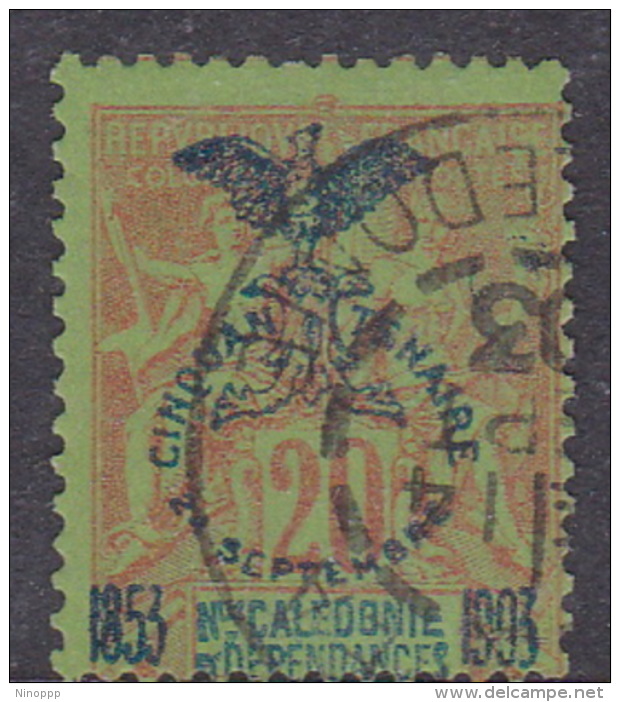 New Caledonia SG 71 1903 50th Anniversary 20c Red And Blue On Green Used - Gebruikt