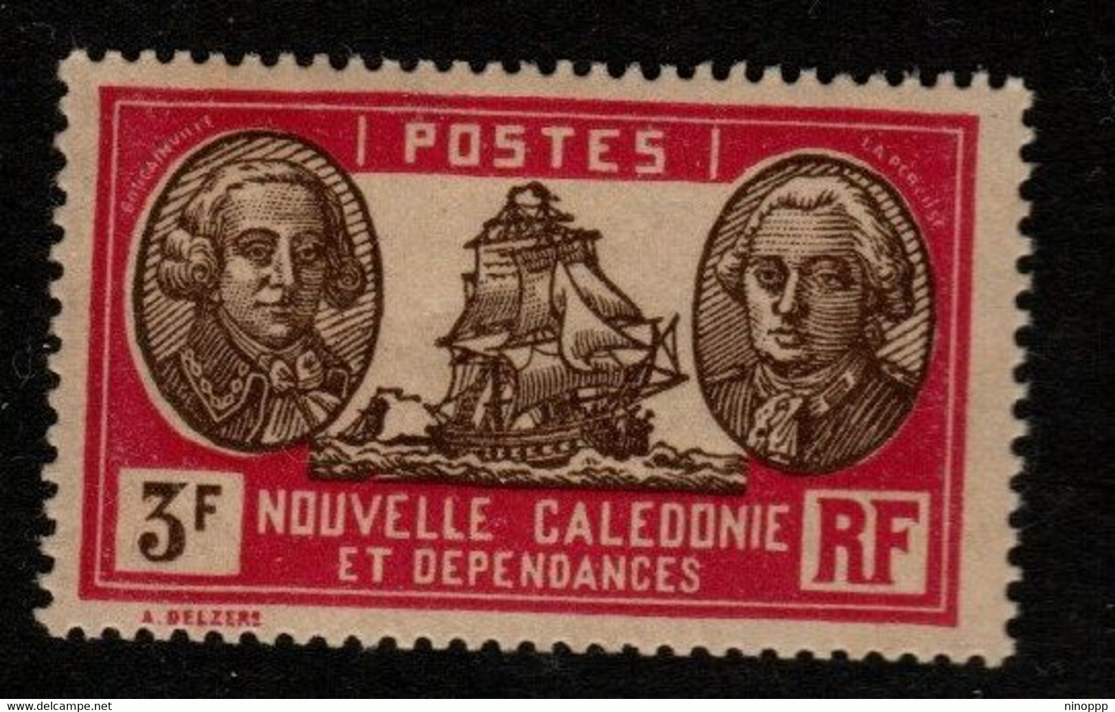 New Caledonia SG 175 1928 Definitives 3 F Brown And Mauve MNH - Unused Stamps