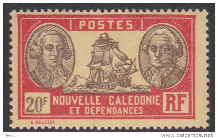 New Caledonia SG 178 1928 Definitives  20 F Brown And Red On Yellow MNH - Unused Stamps