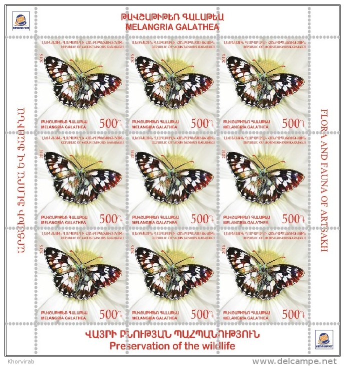 2016 NAGORNO MOUNTAINOUS KARABAKH ARMENIA BERGKARABAKH FLORA FAUNA 4 SHEETS OF 9 MNH - Autres & Non Classés