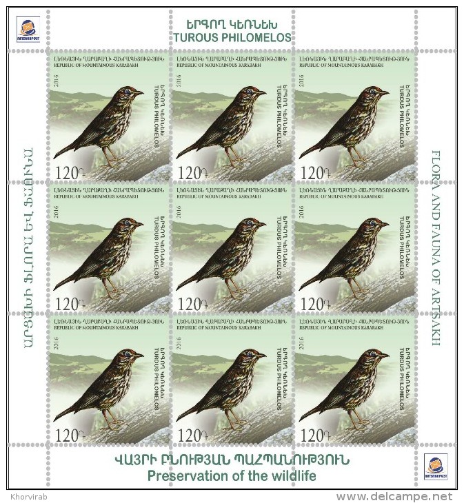 2016 NAGORNO MOUNTAINOUS KARABAKH ARMENIA BERGKARABAKH FLORA FAUNA 4 SHEETS OF 9 MNH - Autres & Non Classés