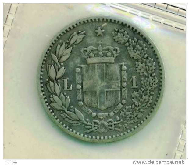 I. REGNO - UMBERTO I° ANNO 1884 - 1 LIRA ARGENTO  - QUALITA' BB - NON PULITA PATINA ORIGINALE  - ZECCA ROMA - 1878-1900 : Umberto I