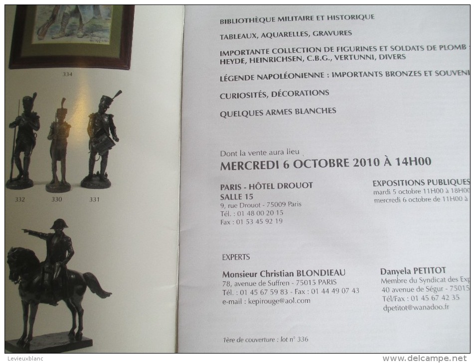 Armes Et Uniformes/Catalogue De Vente Aux Enchéres/Fraysse & Ass/Militaria Et Figurines/2010   CAT133 - Frankrijk