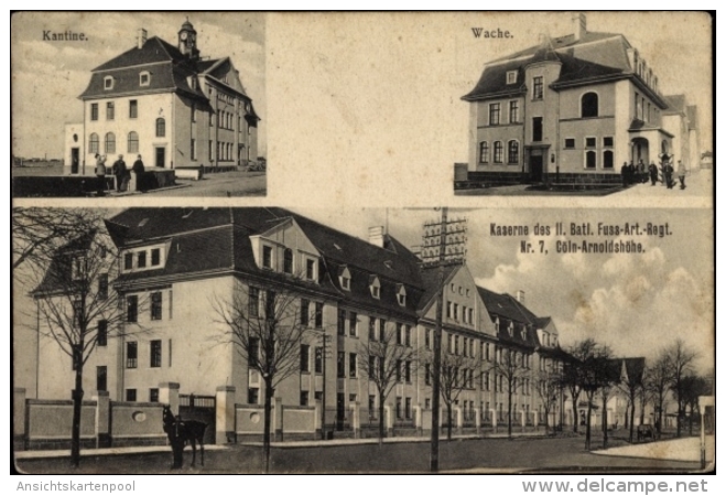 Cp Raderberg Köln, Kaserne Des II. Batl. Fuß Art. Regt. Nr. 7, Arnoldshöhe, Kantine, Wache - Autres & Non Classés