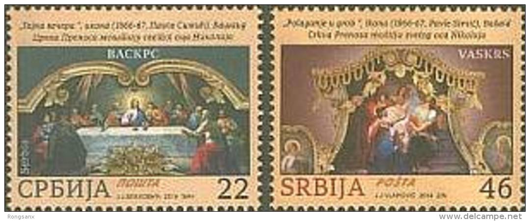 2014 SERBia  Easter 2014. 2v: 22, 46 STAMP 2V - Serbia