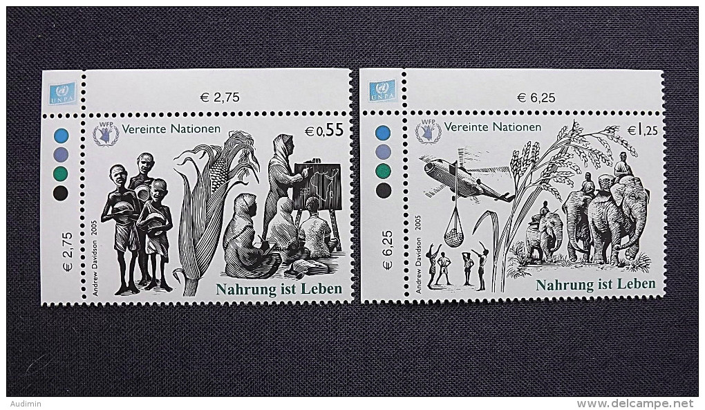 UNO-Wien 453/4 **/mnh, Nahrung Ist Leben - Ungebraucht