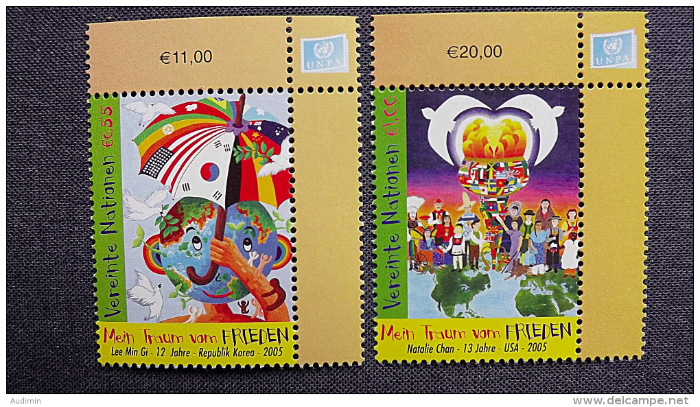 UNO-Wien 451/2 ++/mnh, Weltfriedenstag: Mein Traum Vom Frieden, Kinderzeichnungen - Neufs