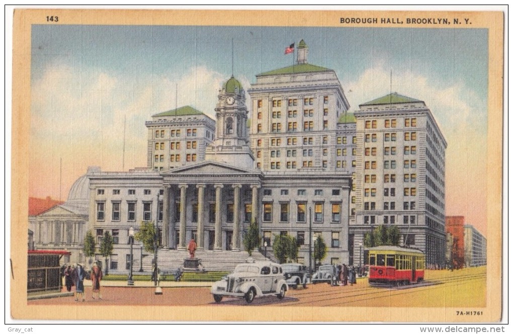 Borough Hall, Brooklyn, New York, Unused Linen Postcard [17520] - Brooklyn