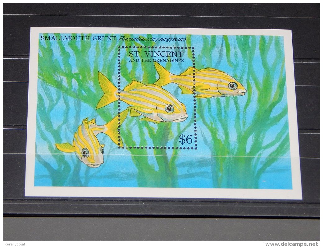 St.Vincent - 1993 Fishes Block (1) MNH__(TH-12486) - St.Vincent (1979-...)