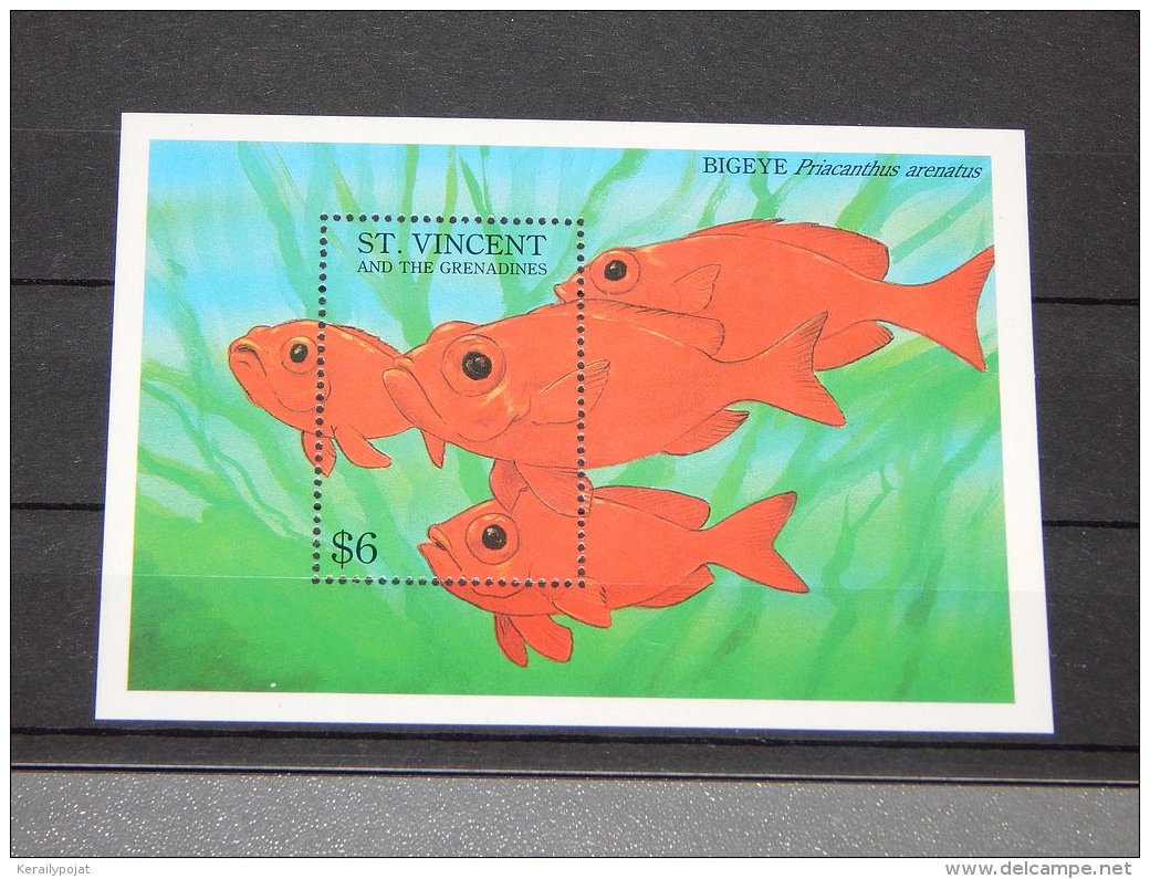 St.Vincent - 1993 Fishes Block (2) MNH__(TH-4554) - St.Vincent (1979-...)
