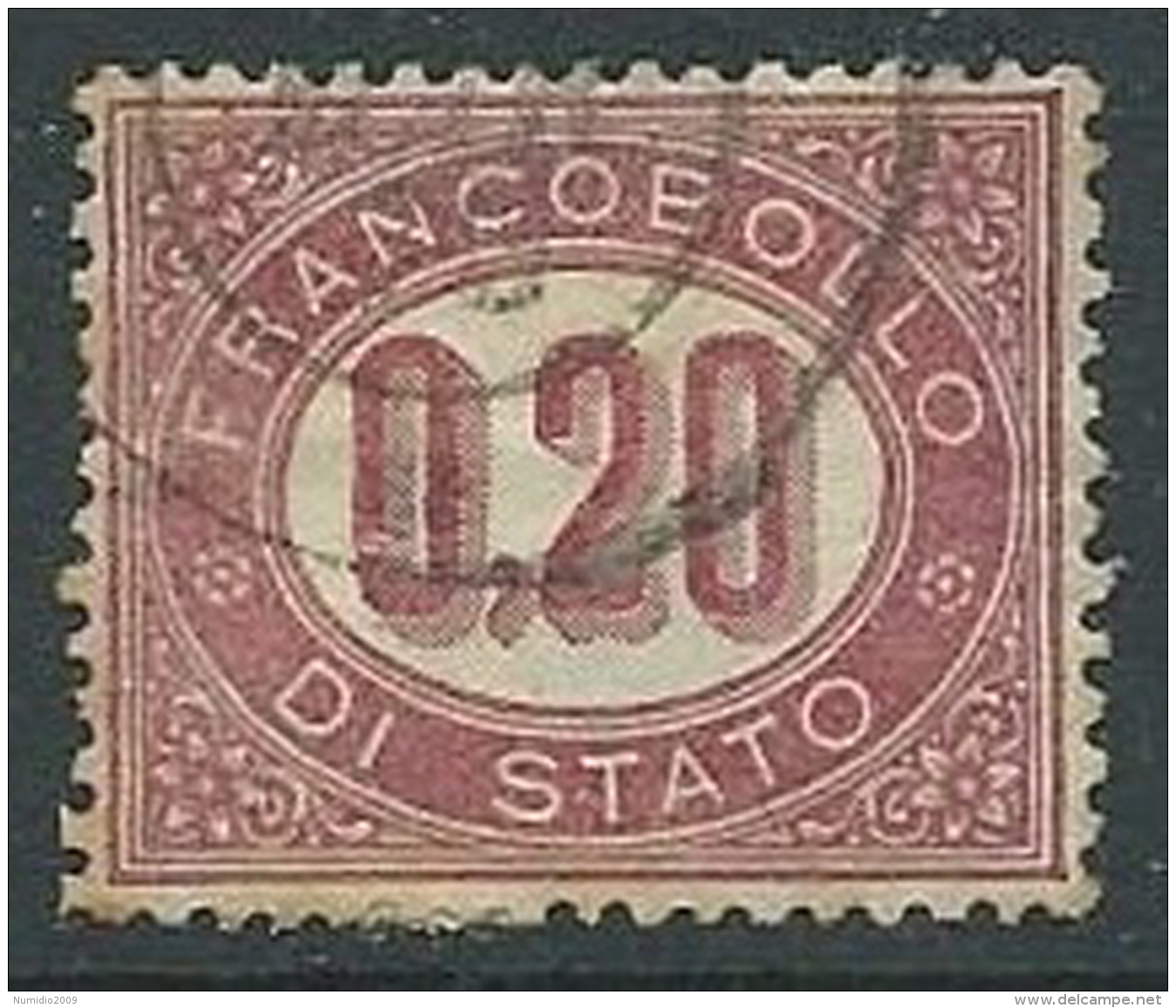 1875 REGNO USATO SERVIZIO DI STATO 20 CENT - U29-9 - Servizi