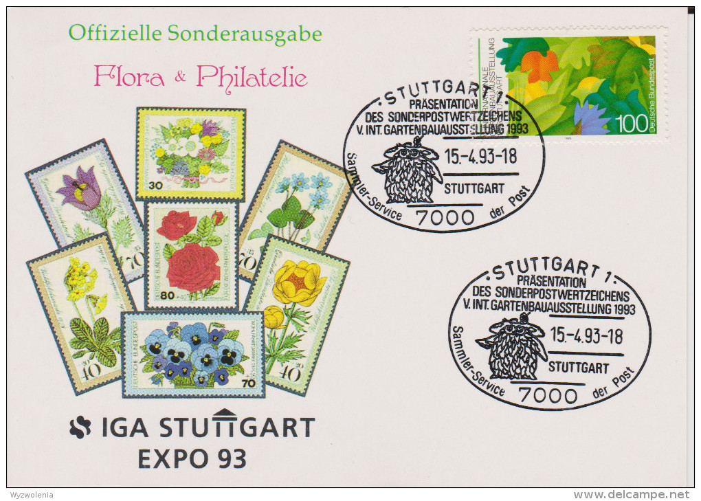 P Garten Schau 111) FDC 1993 Internationale Gartenbau Ausstellung IGA Stuttgart (Deutschland Mi# 1672) - Sonstige & Ohne Zuordnung